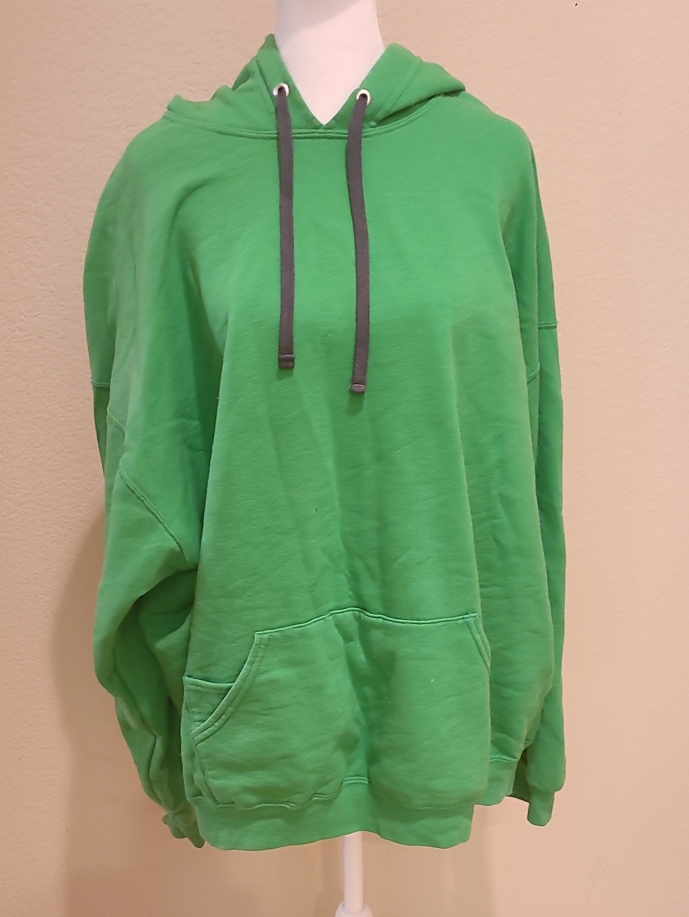 Fruit Of The LOOM Oversized Green Hoodie with Contrast Drawstrings Size 3X